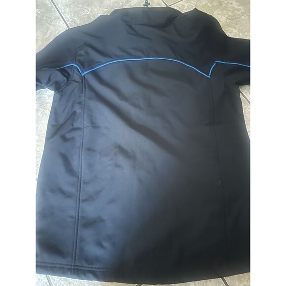 Izas L Full Zip Contrast Trim Soft shell Thick Jacket Black Blue - Picture 7 of 7